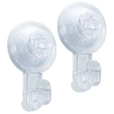 Removable Reusable Strong Suction Cup Hooks Clear 2 Pack for Kitchen Bathroom