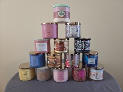  UPDATED LIST!  BRAND NEW!!  Bath & Body Works 3-wick candles