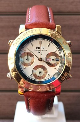 Puma Uhr Y19904-50 Chronograph Mov Seiko 7A38 Ultra Rare 15 Jewels Quarz