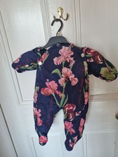 Ted Baker Baby Girls Floral Faux Fur Lined Snowsuit Pram Suit - 0 - 3 Months