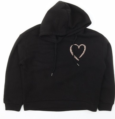 SheIn Damen Pullover Hoodie schwarz Polyester Größe M Pulli