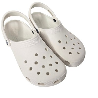 Crocs Classic Clogs White Unisex Women 10 Men 8 Ultralight Comfort Water Wear