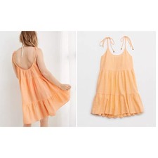 Aerie Magic Hour Coverup Dress M color main mango 