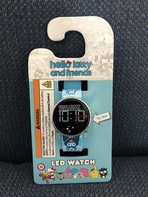 LED Watch Hello Kitty And Friends Round Light Blue Strap NIP