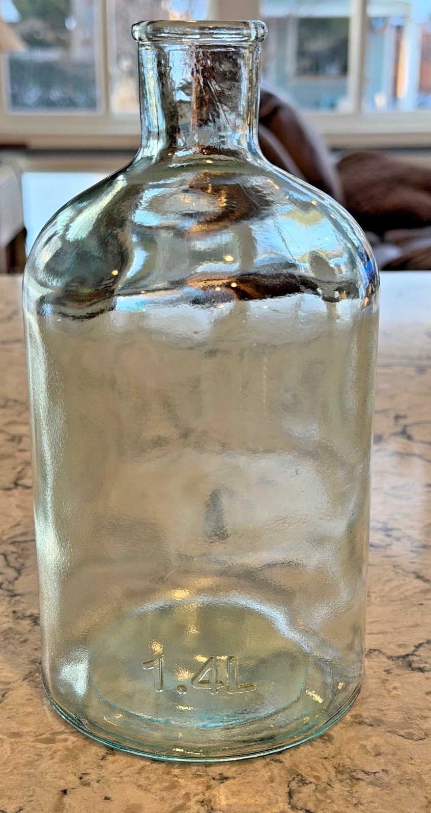 1.4 Liter Medium Recycled Green Glass Bottle Vase - Magnolia Collection 8.75"