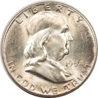 1954 FRANKLIN HALF DOLLAR - UNCIRCULATED VERY CHOICE W/ FULL BELL LINES!