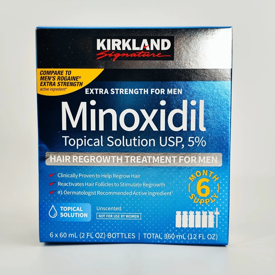 KIRKLAND Minoxidil 5% Extra Strength Men Hair Regrowth Solution 6 Months Supply - Image 2 of 4