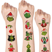 12 Sheets Christmas Temporary Tattoos, Christmas Birthday Party Supplies Chri...