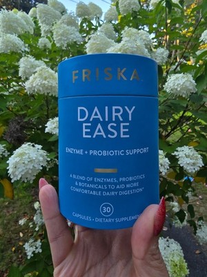 Friska Dairy Ease Enzyme + Probiotic Support Digestive Supplement for Dairy Dige