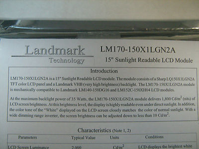 LANDMARK LM170-150X1LGN2A 15'' SUNLIGHT READABLE LCD MODULE - NEW!!! USA!