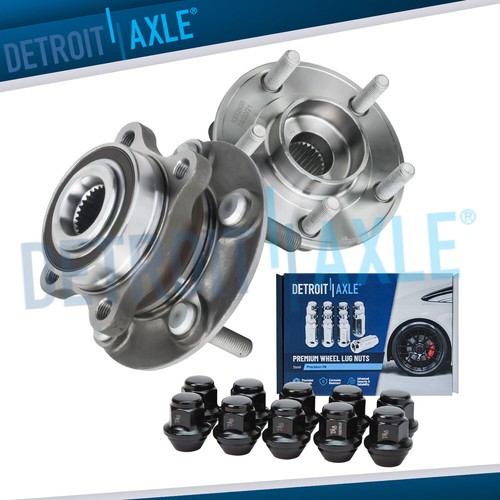 Front Rear Wheel Hub Bearings w/ 10pc Wheel Lug Nuts for Ford Fusion