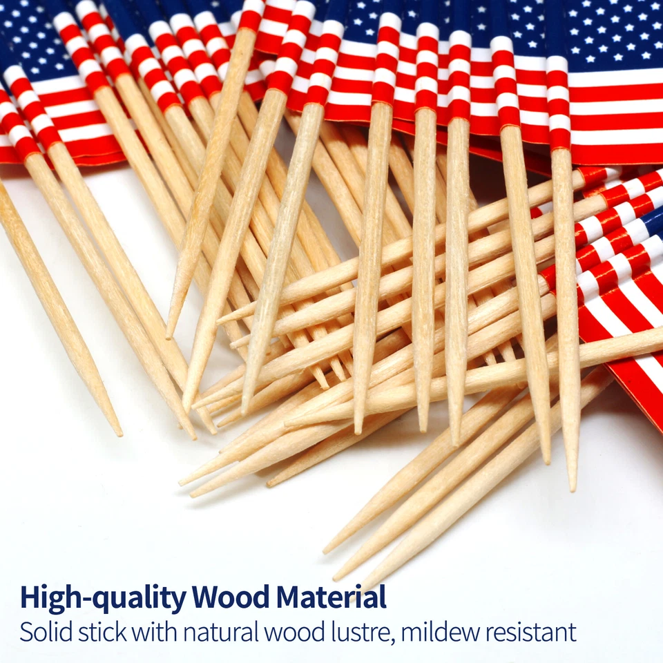Флаг США Anley зубочистка флаг фруктовая палочка зубочистки кексы топперы 100 шт. - Изображение 4 из 4