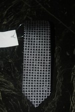 Givenchy Paris Men's Skinny Black Gray Geo Silk Tie 160