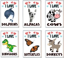 Various 'I Love' Animals 96 x 67mm Jumbo Fridge Magnet - Fun Cute Present Gifts