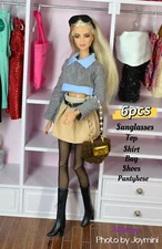 6PCS For Fashion Royalty Integrity Poppy Parker NuFace Dolls Dress Shoes Bag 1/6