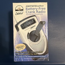 Innovage AM/FM Weather Battery-Free Crank Radio Outdoor Ear Bud Headphones