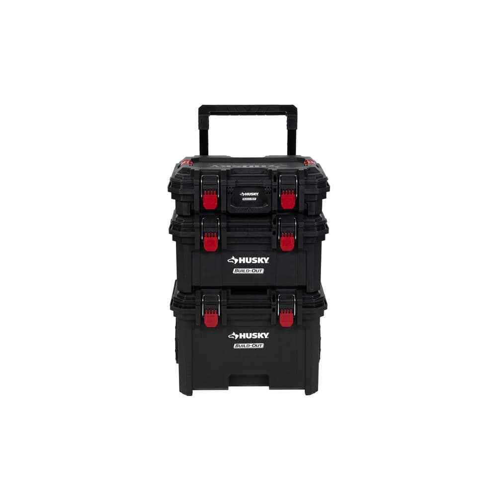 HUSKY Build-Out 22 Black Plastic 3-In-1 Tool Box Set