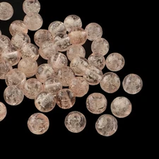 10 Glow In The Dark Glass Beads 10mm Lampwork Pink Jewelry Making Supplies Set