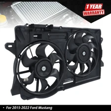 621536 Dual Radiator Cooling Fan Assembly For 2015 2016-2022 Ford Mustang 2.3L