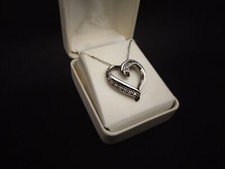 Delicate Diamond Heart Shaped Necklace Sterling Silver new w/box MSRP120