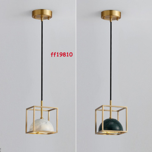 Modern Brass Marble Square LED Light Pendant Ceiling Lamps Bedroom Study Bar