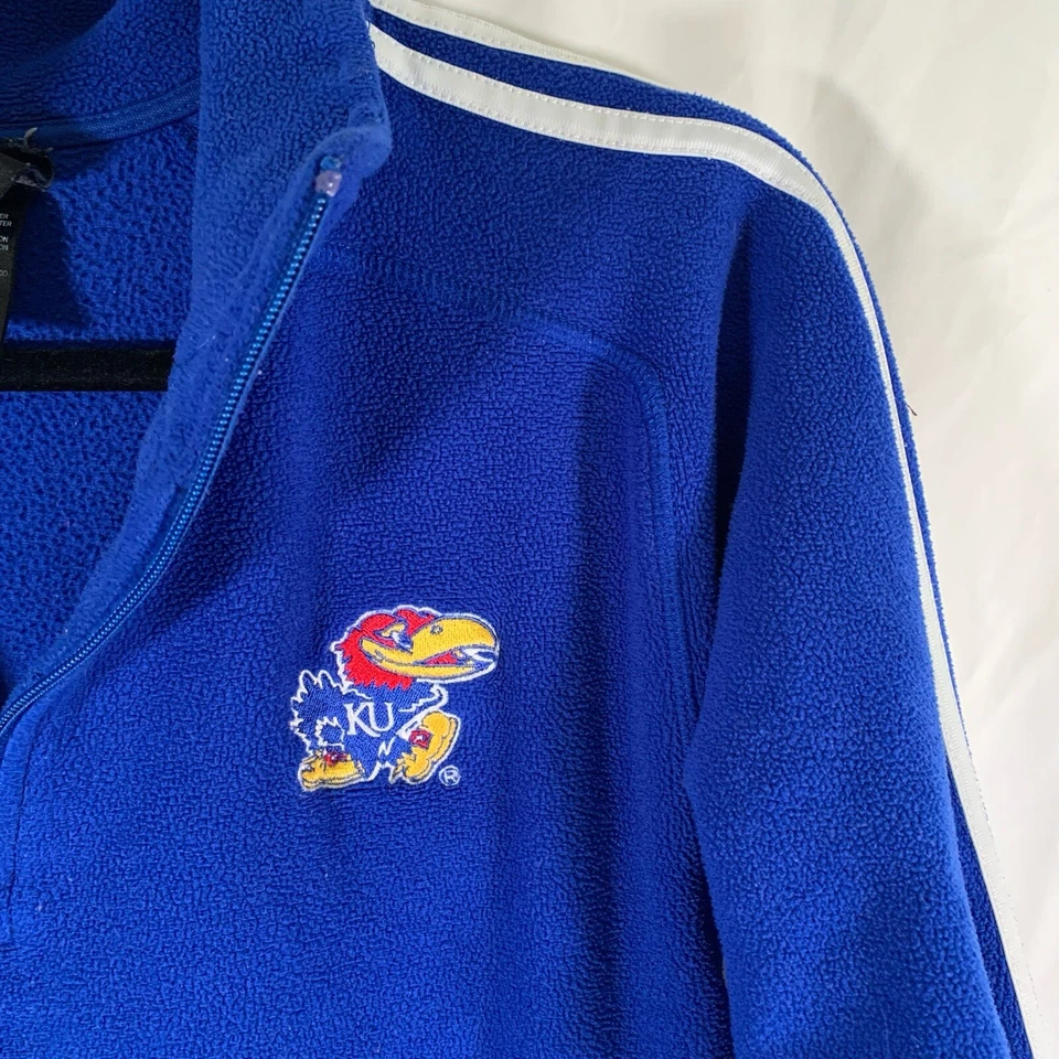 Suéter KU Jayhawks Juvenil Grande Azul Polar 1/4 Cremallera Manga Larga Cremallera Bolsillo Jersey Foto 2 de 4