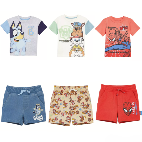 Lot of 3 Toddler Boys 2-Piece Short Set Bluey, Paw Patrol, Spider-Man Size 3T