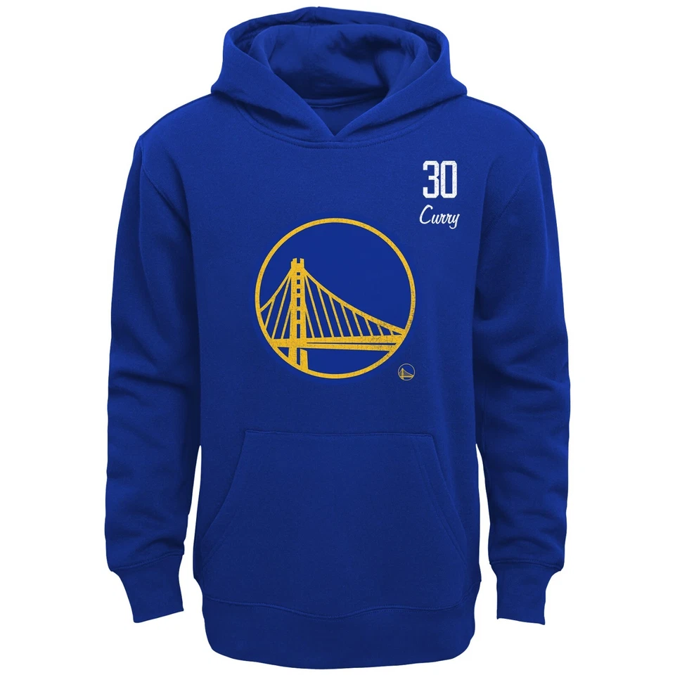 NBA Hoody Golden State Warriors Stephen Curry Distressed Kaputzenpullover blau - Bild 1 von 1