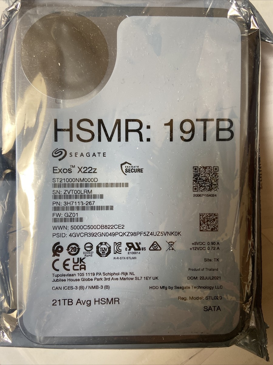 Seagate Exos X22z 19TB 512E/4KN SATA 3.5 ST21000NM000D 3.5