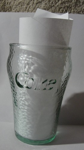Vetro vintage Libby Coca-Cola, contorno ciottoli tinta verde, Coca Cola alto 4