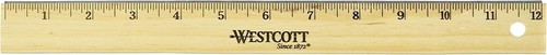 Westcott 10381 Wooden Ruler, 12 Inch, Assorted Colors