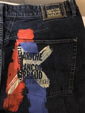 Marithe Francois Girbaud Mens Sz 40 Shorts Blue denim Graffiti Rare