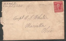 1904 cover W Webster #46 Gol Bk S-10 Columbus OH to Captain O S Webster Marietta