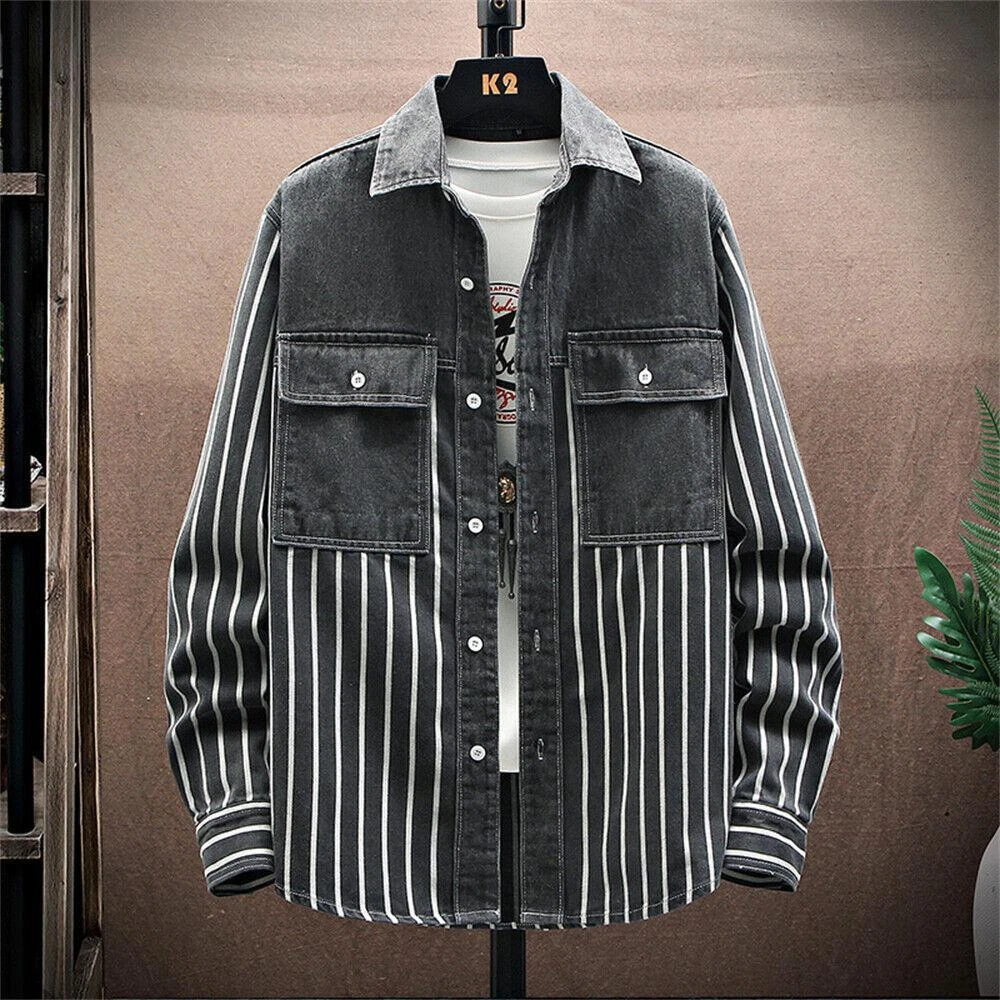 Men's Denim Jacket Casual Button Down Long Sleeve Loose Jean Trucker Jacket
Opens in a new window or