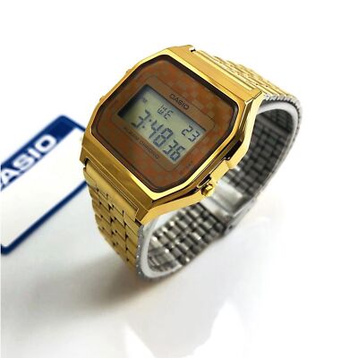 Casio Men's A159WGEA-9 Gold Stainless-Steel Quartz Fashion Watch