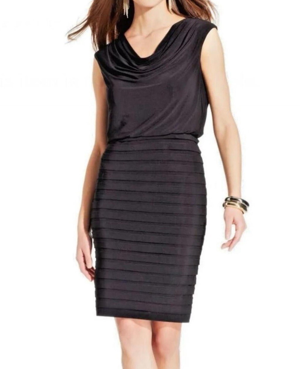 adrianna papell bodycon dress Ribbed Cocktail - Black Plus size