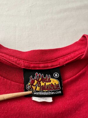 Vintage 90s World Industries Skateboards Red T-shirt Sz M | eBay
