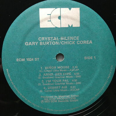 GARY BURTON & CHICK COREA Crystal Silence 1973' ECM LP jazz record Plays E+