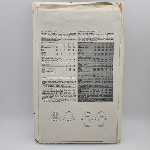 Butterick 4051 Misses Vest Dress & Jacket Sewing Pattern Size 16 Uncut - Picture 3 of 5