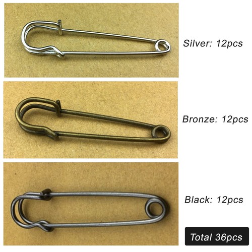 Extra Large Safety Pins 36pcs 4inch/100mm Heavy Duty Blanket Pins Steel Sprin... - Picture 2 of 8