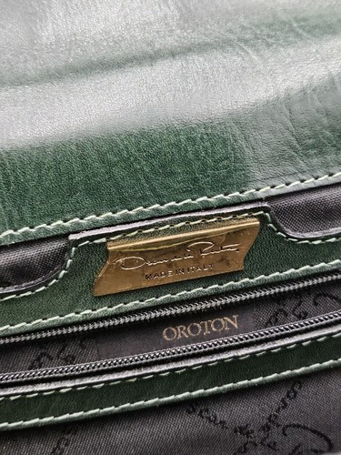 Vintage 1970 Oscar De La Renta Forest Green Envelope Clutch - Picture 8 of 13