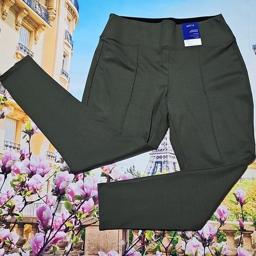 Apt. 9 olivgrüne Plissee Skinny Ponte Hosen Gr. XL neu