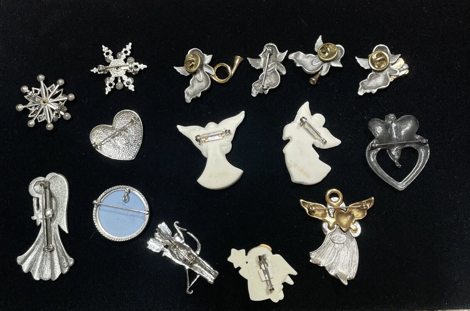 Angel Christmas Snowflake Brooch & Pin Lot Vintag… - image 12