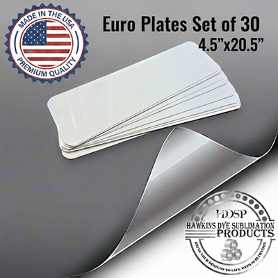 #ad 30 Pieces Aluminum EUROPEAN LICENSE PLATE BLANKS for SUBLIMATION 4.5quot; x 20.5quot; $122.98