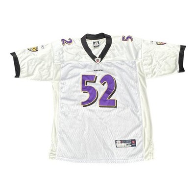 Baltimore Ravens Jersey Youth XL White NFL Football Ray Lewis 52