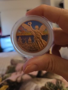 1oz colorized copper Llbertad Round Mexico Angel Coin  .999 Fine Copper