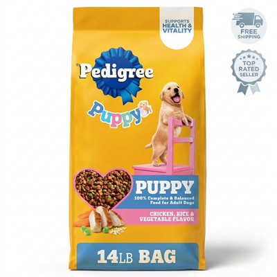 Pedigree Puppy Dry Dog Food Chicken Vegetable 14 lb Growth Protection