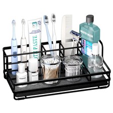 Toothbrush Holders for Bathroom - 5 Partitions Bathroom Counter Organizer wit...