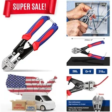 Portable 8-Inch Spring Loaded Bolt Cutter - Precision Tool for Wires and Cables