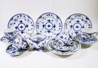 Royal Copenhagen Musselmalet Halbspitze & Vollspitze Mokkaservice  1.Wahl Top